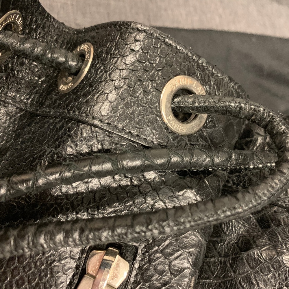 Saint Laurent Rider Medium Python-Print Bucket Bag - Picture 7 of 7